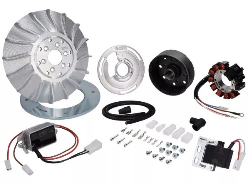 Accensione SIP PERFORMANCE by VAPE Road/YGROS 12V DC per Vespa 160 GS dal telaio 0036098 e 180 SS. Volano 2200 g, 12 magneti, 9 bobine, 110 W.