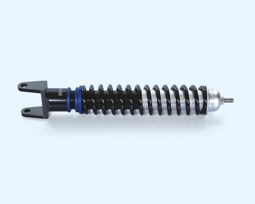 Ammortizzatore posteriore idraulico Polini 173.0505 con precarico molla regolabile per Vespa PX/PE 125, 150 e 200 compatibili.