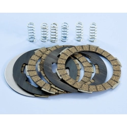 Serie frizione Polini For Race a 4 dischi, intercambiabile con la frizione originale a 6 molle, per Vespa 50 HP/FL2, Vespa 125 FL e Ape 50 FL/FL2/FL3/RST Mix.