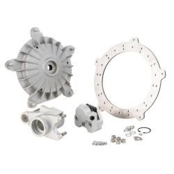 Kit freno anteriore Crimaz DF1041-2.0S RDP 2.0 argento con disco 200 mm e braccio CNC per Vespa Smallframe compatibili.