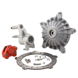 Kit freno anteriore Crimaz DF1044-2.0R RDP 2.0 rosso con disco 200 mm e braccio CNC per Vespa Smallframe compatibili.
