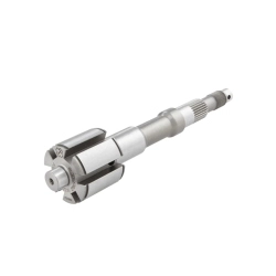 Asse ruota Crimaz DC2179-ASS6 in acciaio cementato, per cambi Vespa Smallframe con crociera a 6 innesti e due fori di allineamento.