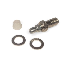 Vite raccordo con spurgo Crimaz DFR1021-AET3 M10×1, completa di guarnizioni in rame, per pinze e circuiti freno compatibili.