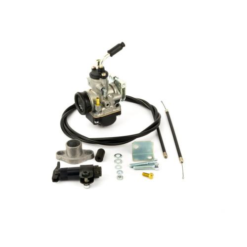 Kit alimentazione Pinasco 10294972 Ø19 mm per Honda Lead, Honda Bali 50 e Peugeot Metropolis SC compatibili, con accessori di montaggio.