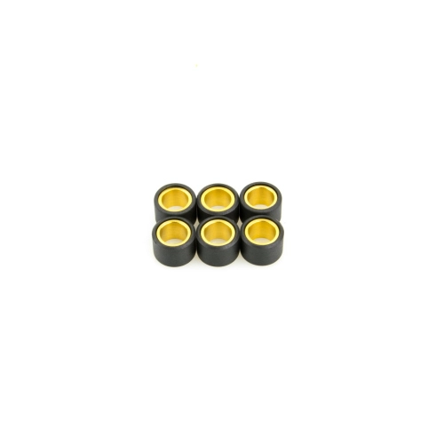 Set Pinasco 10312306 con 6 rulli variatore 17x12 mm, peso 5 g ciascuno. Verificare misura, quantità e taratura del variatore.