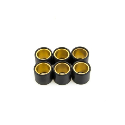 Set Pinasco 10312406 con 6 rulli variatore 25x22,2 mm, peso 30 g ciascuno. Verificare misura, quantità e taratura del variatore.