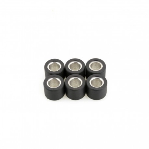 Serie Pinasco 10312428 con 6 rulli variatore 20,9x17 mm da 11,0 g ciascuno, per trasmissioni automatiche dimensionalmente compatibili.