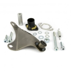 Kit Pinasco 10341130 con staffa e collettore per marmitta PowerSound 10561130, destinata a specifici scooter Aprilia 50 con motore Piaggio.