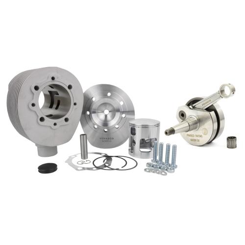 Kit Pinasco 25361005 corsa lunga 62 mm con cilindro in alluminio 25032911 e albero 26081829 per Vespa PE, PX, Cosa e Rally 200 compatibili.