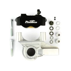 Kit freno anteriore Pinasco 26280010 con pinza radiale 4 pistoni e supporto, nero/argento, per Vespa PX ’98, MY e 2011 compatibili.