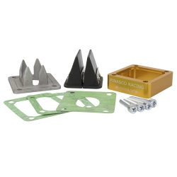 Pacco lamellare Pinasco 8X 26381350 a doppia cuspide, specifico per carter Pinasco Vespa Smallframe predisposti all'aspirazione lamellare.