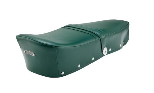 Sella SIP 75906310 verde con cinghia per Lambretta LI terza serie, LIS, SX e TV terza serie compatibili.
