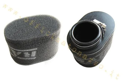Filtro aria ovale in spugna RAMAIR 40391000 per PHBH 28/30 e carburatori compatibili. Verificare imbocco e spazio disponibile.
