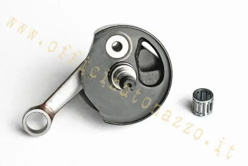 Albero motore anticipato Mazzucchelli AMT160 per Vespa 125 Primavera ed ET3: corsa 51 mm, cono 19 mm e biella 97 mm.