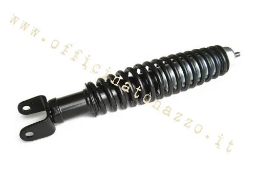 Ammortizzatore posteriore Hitech Carbone 6033.002/1, idraulico a doppio effetto, con struttura in acciaio e molla nera a botte per Vespa compatibili.