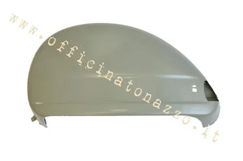 Cofano sinistro 75141000 in metallo oliato, con apertura freccia e chiusura esterna, per Vespa PX e PE prima serie. Da provare prima della verniciatura.