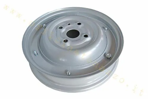 Cerchio chiuso FA Italia 5509 per conversione Vespa 50 N e L da 9 a 10 pollici, in acciaio color alluminio con viti, dadi e Grower.