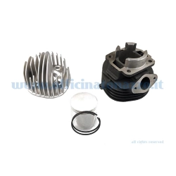 Polini 140.0053: gruppo termico 75 cc in ghisa, alesaggio 47 mm, corsa 43 mm, sei travasi e testa per candela a filetto lungo.