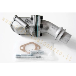 Collettore monolamellare Polini Ø24 mm a due fori con innesto rigido per Dell'Orto PHBL 24, adatto a Vespa 50 Special, Primavera ed ET3.
