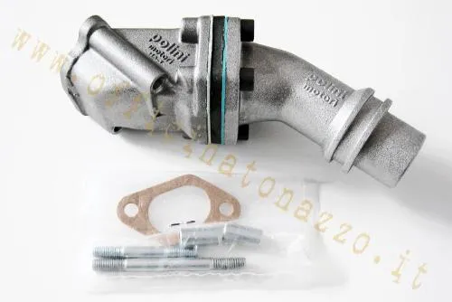 Collettore aspirazione Polini monolamellare da 24 mm, a due fori e con innesto rigido per PHBL 24 su Vespa 50 Special, Primavera ed ET3.