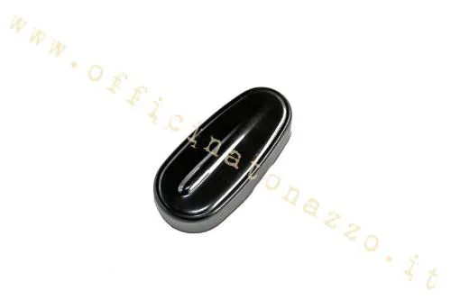 Coprimozzo anteriore in alluminio nero per Vespa 50, 90, Primavera ed ET3. Verificare forma del supporto e finitura prima del montaggio.