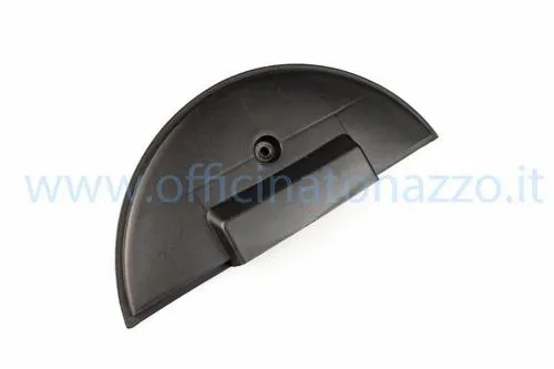 Copriruota di scorta Olympia in plastica nera opaca per Vespa PX 80-200, PE, Lusso e T5. Predisposto per configurazioni con batteria.