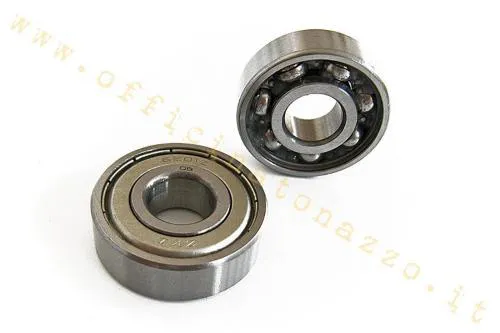Cuscinetto 6201-2RS schermato sui due lati, misura 12x32x10 mm, per mozzo anteriore Vespa 50, Primavera, ET3 e tamburi da 16 mm.