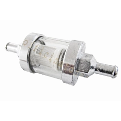 Filtro carburante BCR 403660305 ispezionabile con raccordi da 6 mm per Vespa e scooter con tubo benzina della misura corretta.