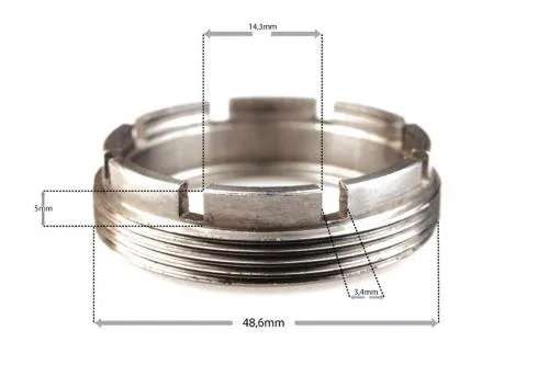 Ghiera 27842 per cuscinetto ruota posteriore Vespa 160 GS e 180 SS: interno Ø40 mm, bordo 5,2 mm e paraolio 30×40×7 mm. Ricambio aftermarket.