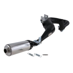 Marmitta racing RZ Mark One per Vespa 200 acciaio nero, silenziatore acciaio inossidabile