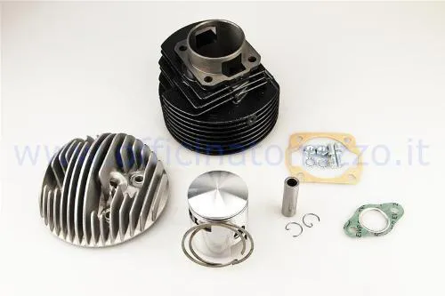 Gruppo termico DR da 130 cc in ghisa, alesaggio 57 mm, corsa 51 mm e 5 travasi per Vespa Primavera, ET3, PK e configurazioni Ape 50 compatibili.