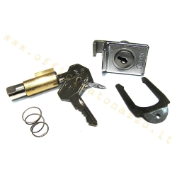 Serratura bloccasterzo - bauletto (guida 4mm lunga 38,7mm) per Vespa 50 - Primavera - ET3 - TS - Rally - Sprint - Veloce - GT