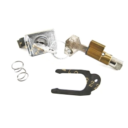 Kit CIF 5656 con serratura bloccasterzo e bauletto Zadi a chiave unificata, guida sterzo 6 mm, per Vespa Special, ET3 e PX.