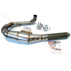 Marmitta ad espansione Performance Racing in acciaio inox con silenziatore in carbonio per Vespa 125 - 150