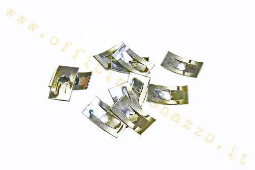 Molletta elastica CIF 5748 per fissare targhette Vespa e Ape con perni posteriori. Ricambio singolo, equivalente al riferimento Piaggio 008108.