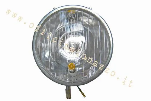 SIEM-branded glass headlight without frame, Vespa Super for foreign markets