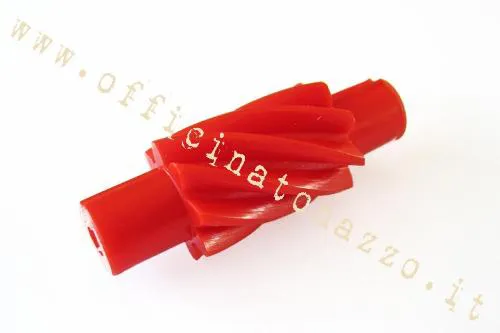 Pignoncino CIF 5672 rosso, 8 denti, diametro 11 mm e innesto quadro 2,7 mm per Vespa 50, Primavera, ET3 e PK compatibili.