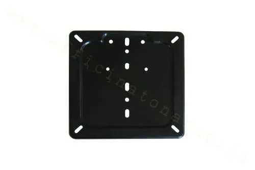 Portatarga CIF 3280-NT in ferro nero, circa 184 x 184 mm, per targa italiana quadrata di nuovo tipo su Vespa e motocicli compatibili.