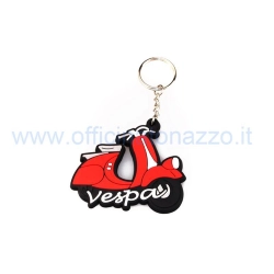 Portachiavi Vespa in gomma di colore rosso