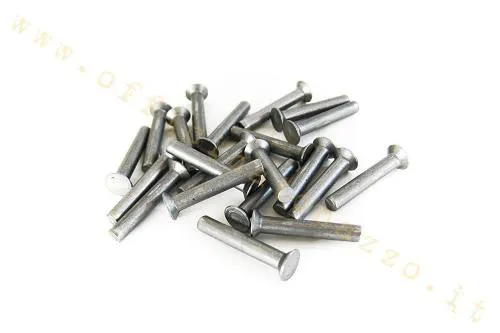 Ribattino Piaggio a testa svasata Ø 3x18 mm per chiudere il parastrappi Vespa PX, T5, Cosa, VNB, GT, GTR, Sprint e Rally.