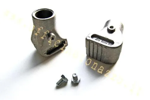 Coppia di scarpette F.A. Italia 5050 in alluminio sabbiato, diametro interno 20 mm, per cavalletti Vespa 50, Special, Primavera, ET3, Super e Sprint.