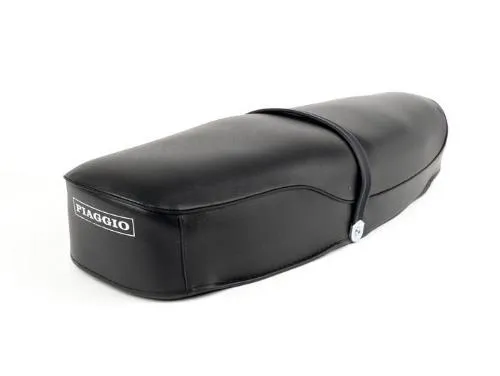 Sella biposto a molle 7673639 senza serratura per Vespa 180 Rally e 200 Rally. Riproduzione italiana con impostazione vicina all'originale.