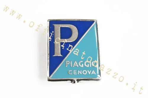 Scudetto Piaggio Genova in metallo smaltato per Vespa 98 - 125 '48>'54 (48,7X37,8)
