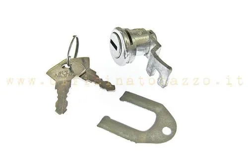Serratura Olympia 1025911 con chiave tipo Neiman per sportello laterale Vespa 150 VL3, VB1 e GS VS2-VS5. Rif. Piaggio 025911.