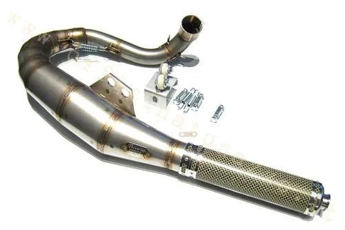 Marmitta ad espansione Performance Racing in acciaio inox con silenziatore in carbonio per Vespa 200