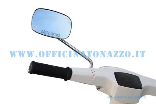 Espejo retrovisor rectangular izquierdo cromado (longitud del brazo 23 cm)