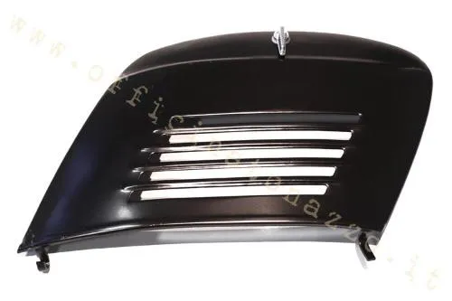 Sportello motore Olympia 71774 tipo grande con levetta per Vespa 50 seconda serie, R, Special, 90, Primavera ed ET3. Nero da verniciare.