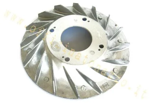 Ventola volano Bajaj in alluminio argentato da 400 g per Vespa VNA, VNB, GT, GTR prima serie, Super, TS, VBA, VBB, GL e Sprint.