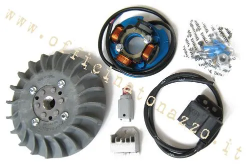 Parmakit variable advance ignition cone 19 - 1.5 kg with flywheel machined from solid for Vespa 50 - ET3 - Primavera - PK (grey fan)