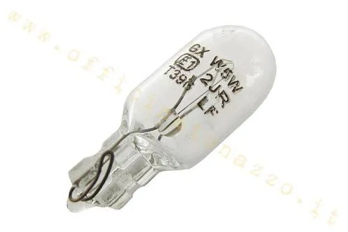 Lampadina trasparente W5W 12V 5W, attacco wedge W2,1x9,5d, per luce di posizione del faro alogeno Vespa PX MY e Millenium.